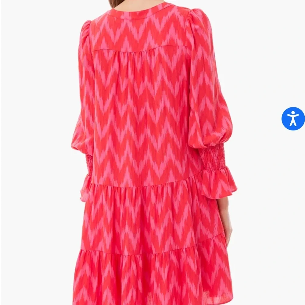NWOT Tuckernuck Pomander Place Hot Pink Ikat Kenzo Dress, M - Picture 8 of 9